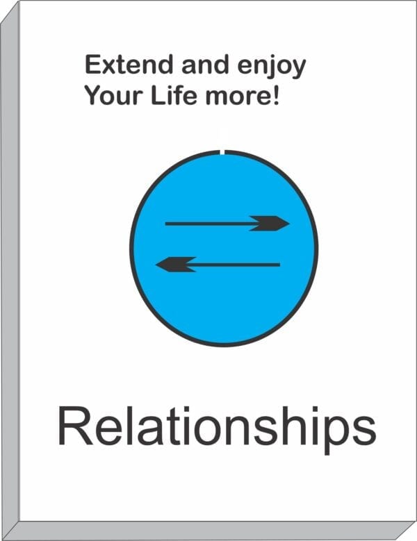 Relationships poster with a blue circle and two arrows